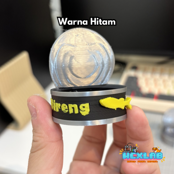 (BISA REQUEST NAMA) Waterdish / Tempat Ulat / Tempat Kalsium Gecko Model Kaleng Tuna