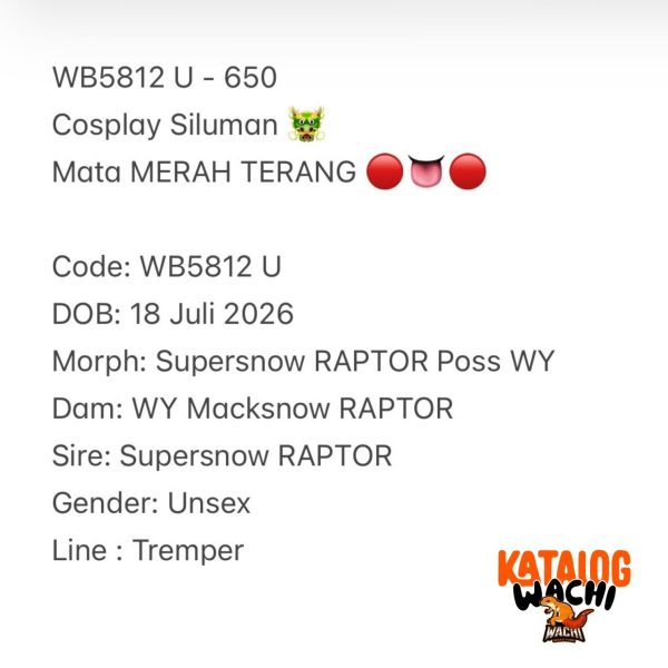 WB5812 U | Cosplay Siluman 🐲 Mata MERAH TERANG 🔴👅🔴