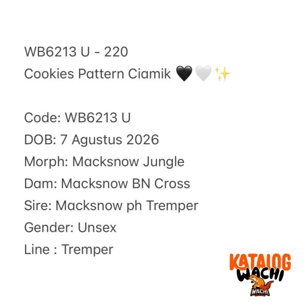 WB6213 U | Cookies Pattern Ciamik 🖤🤍✨